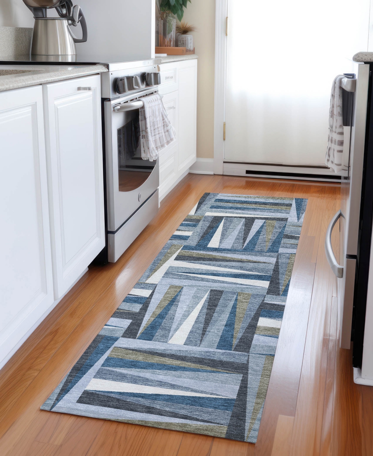 Addison Chantille Machine Washable Acn1012 2'3"x7'6" Runner Area Rug In Denim