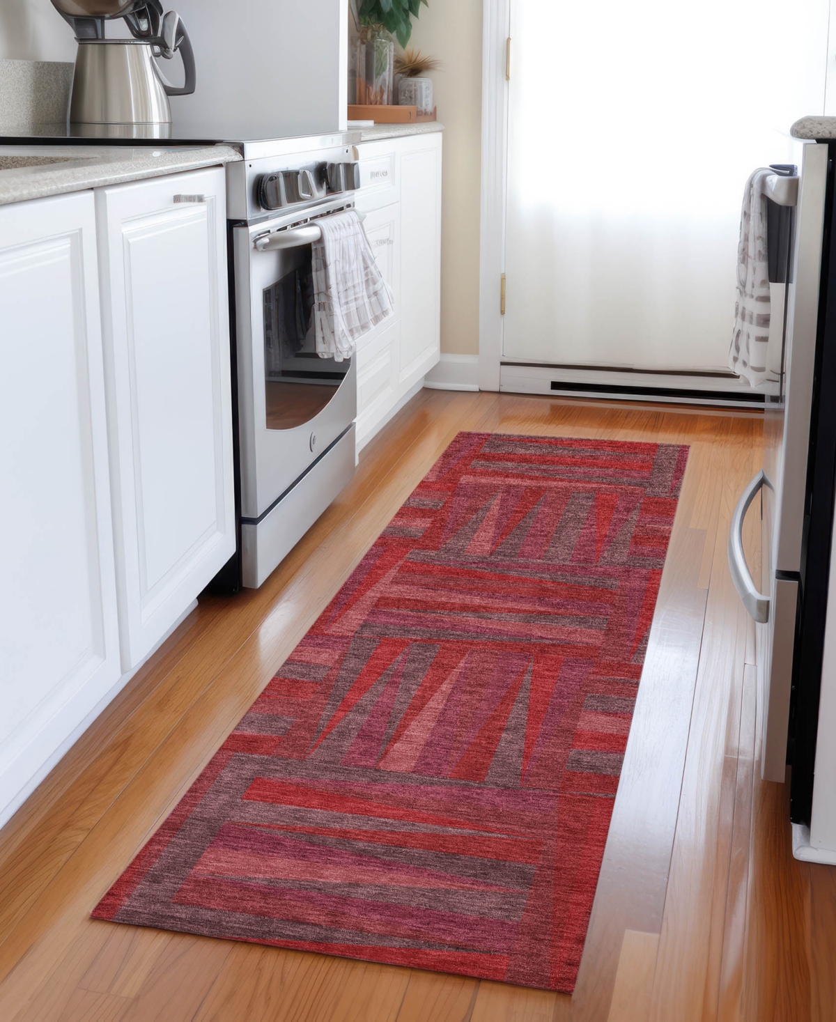 Addison Chantille Machine Washable Acn1012 2'3"x7'6" Runner Area Rug In Red