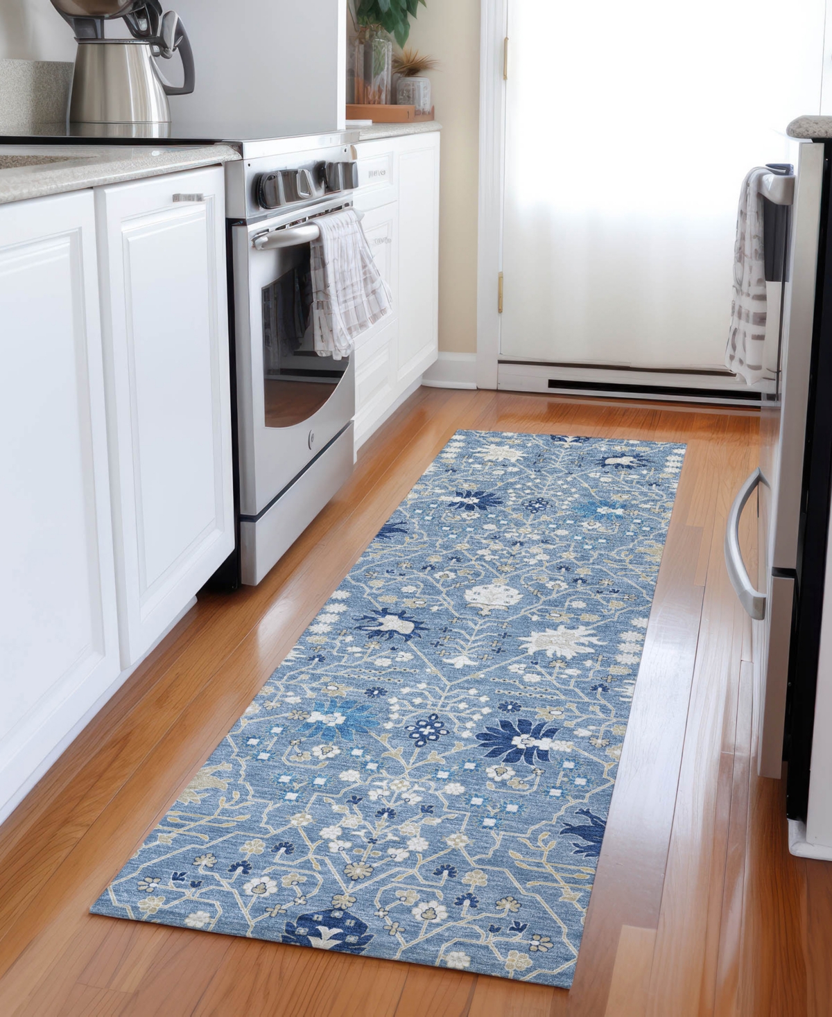 Addison Chantille Machine Washable Acn1009 2'3"x7'6" Runner Area Rug In Denim