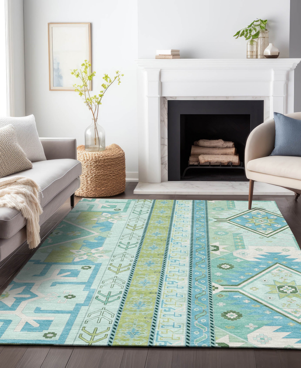 Addison Chantille Machine Washable Acn1015 10'x14' Area Rug In Mint