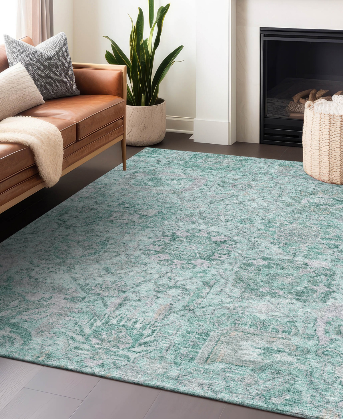 Addison Chantille Machine Washable Acn1102 9'x12' Area Rug In Teal