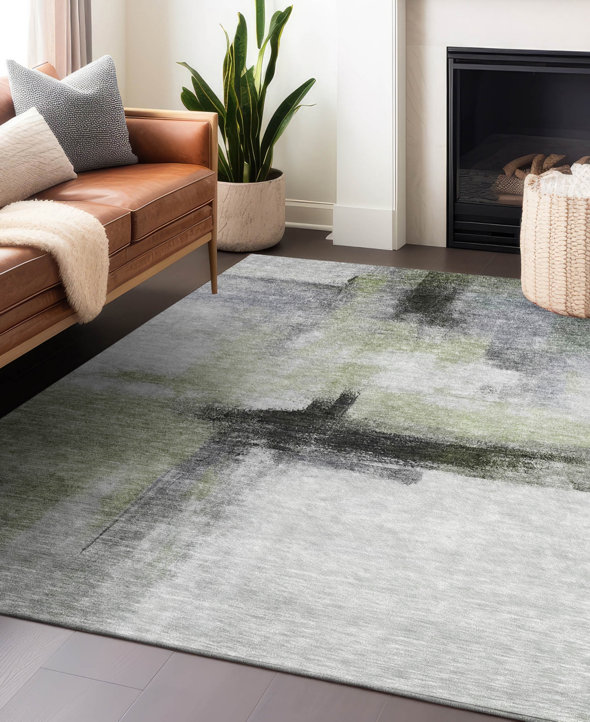 Addison Chantille Machine Washable Acn1097 8'x10' Area Rug In Sage