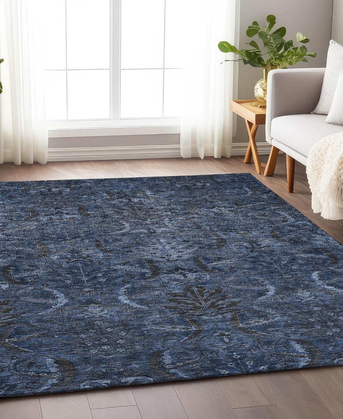 Addison Chantille Machine Washable Acn1082 8'x10' Area Rug In Navy