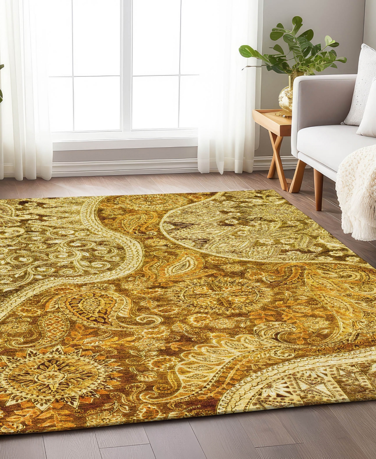 Shop Addison Chantille Machine Washable Acn1078 2'6"x3'10" Area Rug In Terracotta