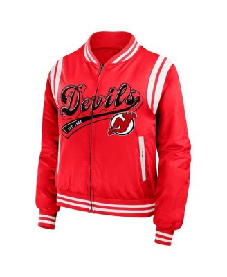 Women's Red New Jersey Devils Baller Full-Zip Bomber Jacket