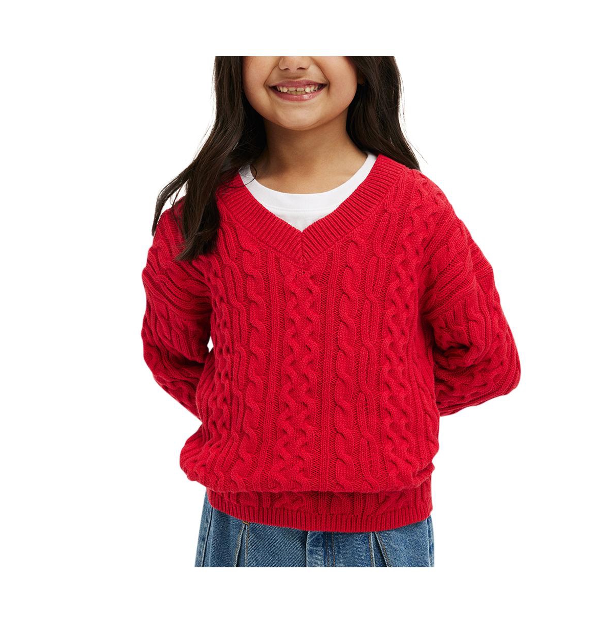 Cotton On Girls Little/Big Ashlee Knit Jumper -cable knit