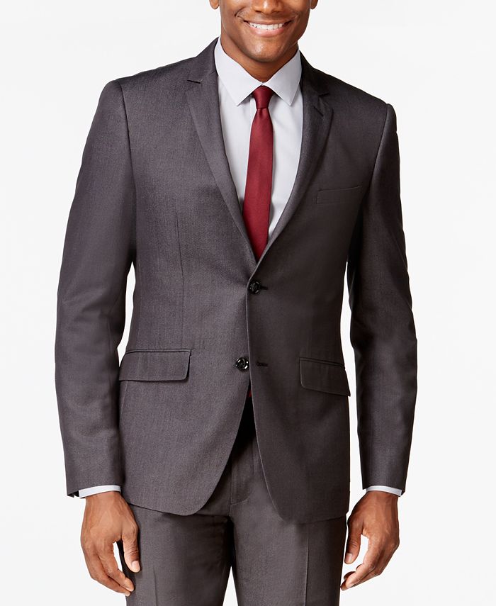 Perry Ellis Portfolio Charcoal Pindot Extra Slim-Fit Suit & Reviews ...
