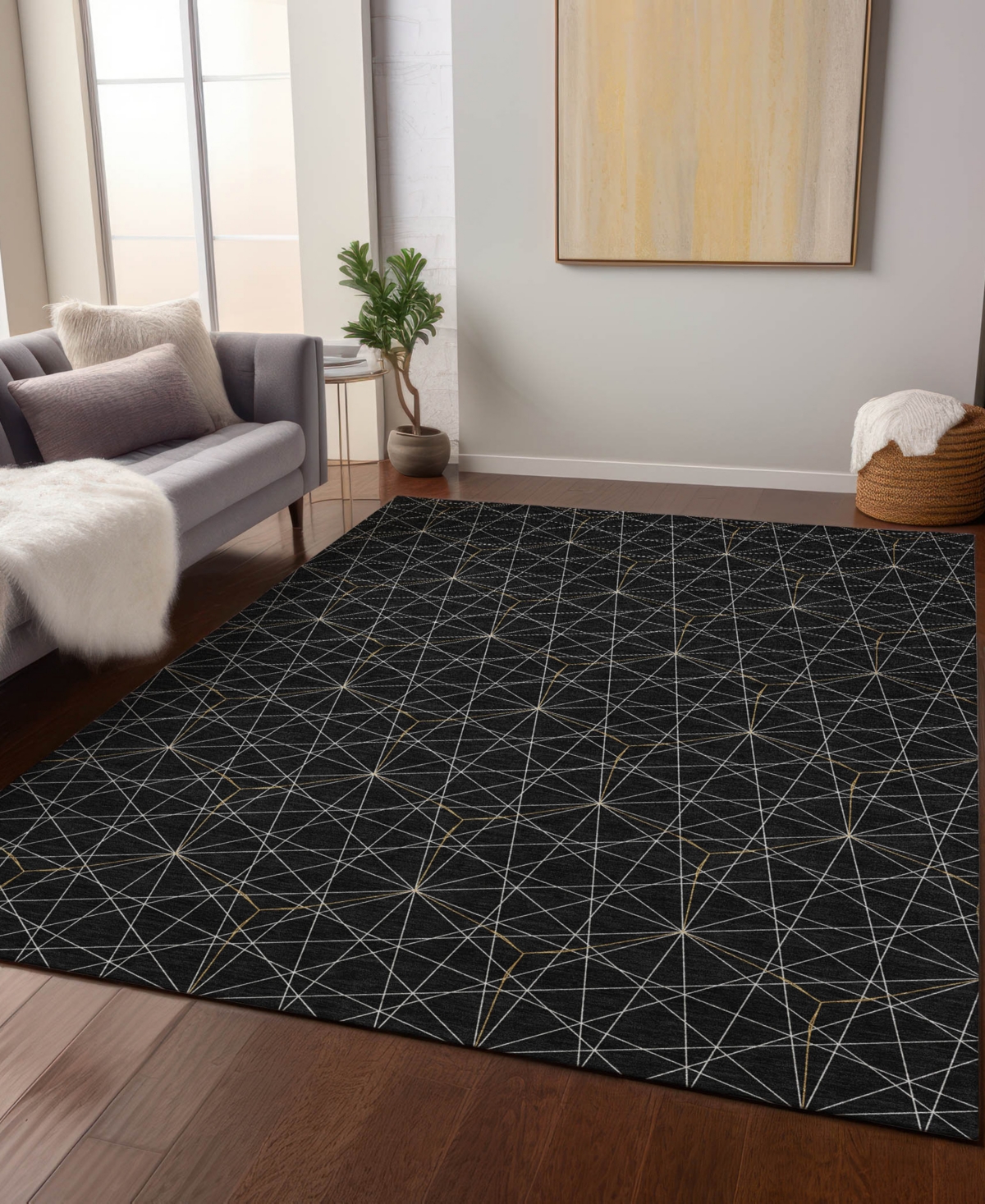 Addison Chantille Machine Washable Acn987 9'x12' Area Rug In Black