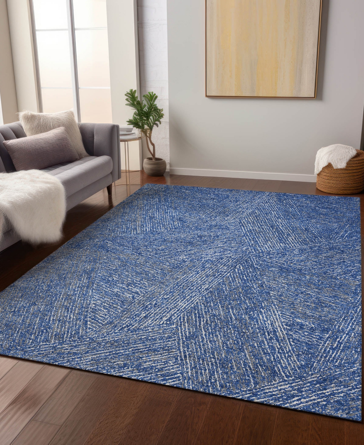Addison Chantille Machine Washable Acn991 8'x10' Area Rug In Navy
