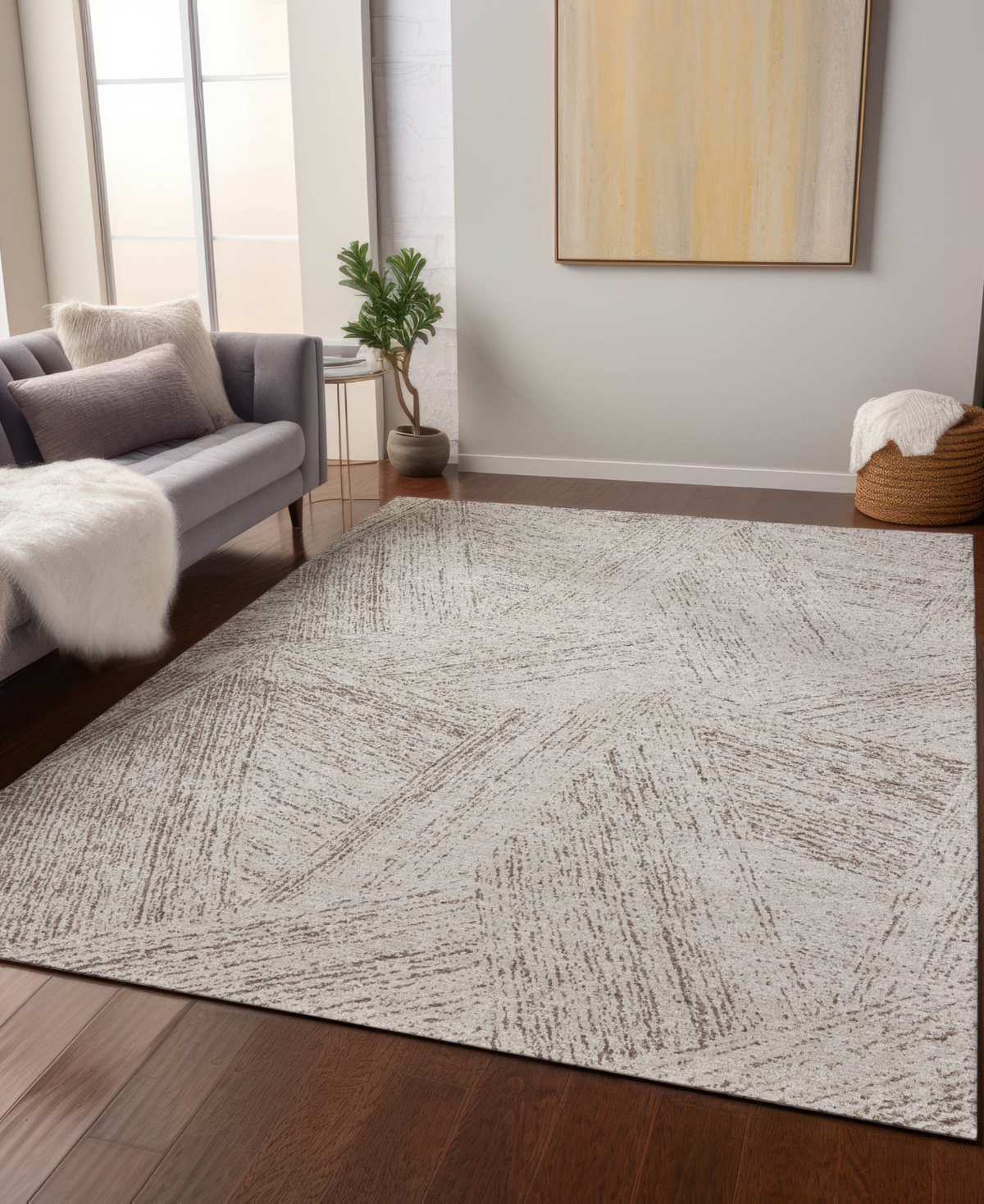 Addison Chantille Machine Washable Acn991 8'x10' Area Rug In Beige