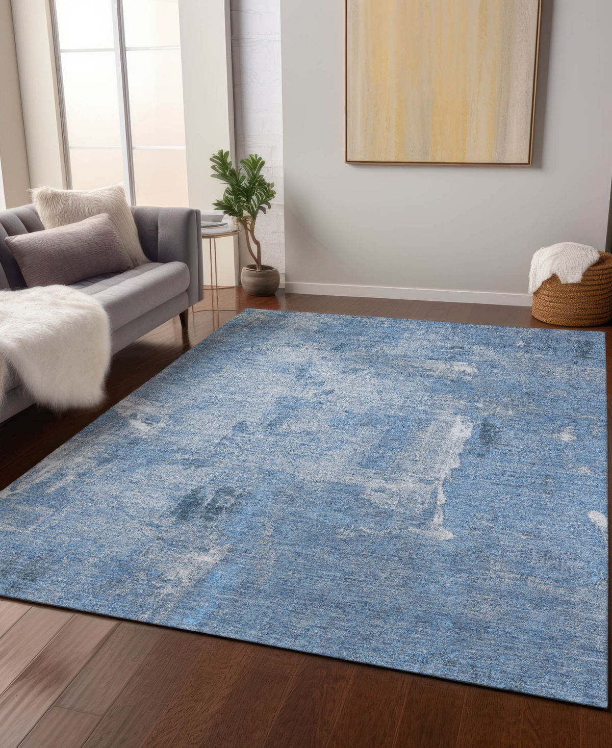 Shop Addison Chantille Machine Washable Acn989 5'x7'6" Area Rug In Denim
