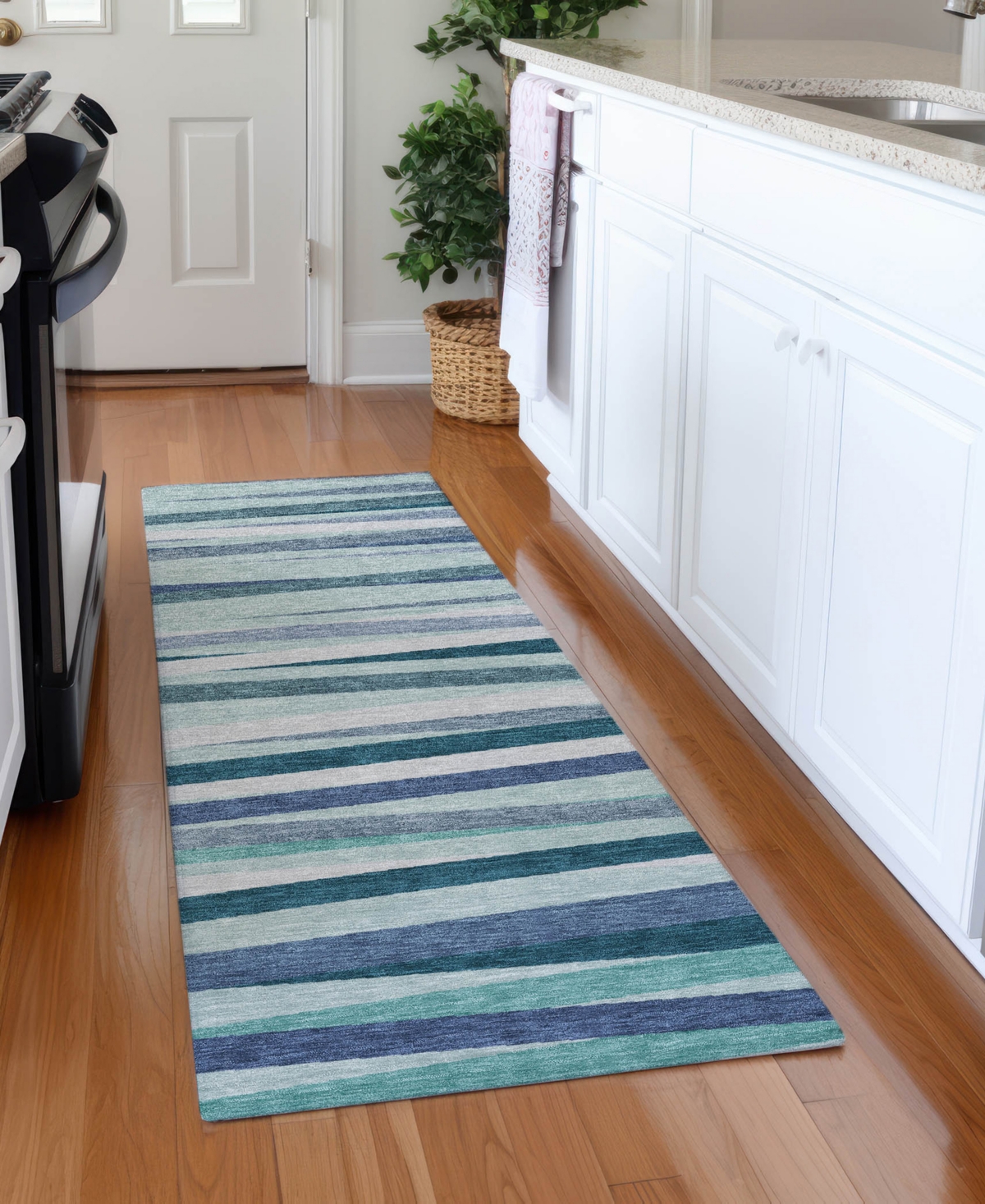 Addison Chantille Machine Washable Acn997 2'3"x7'6" Runner Area Rug In Teal