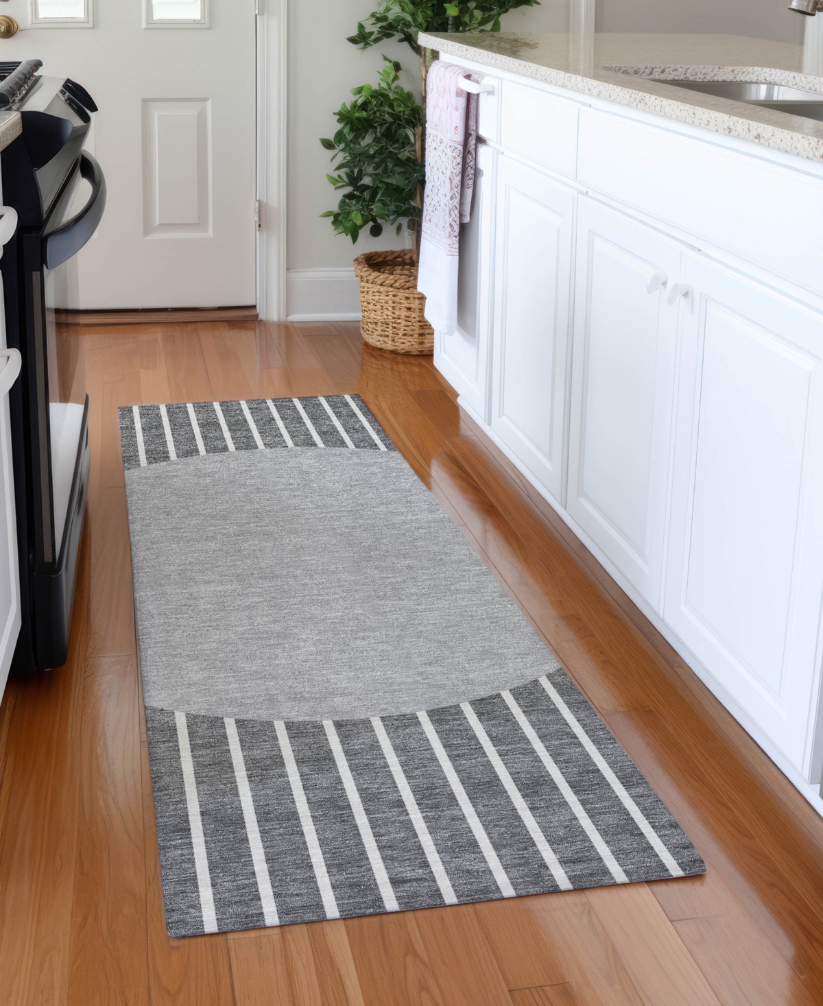 Addison Chantille Machine Washable Acn994 2'3"x7'6" Runner Area Rug In Gray