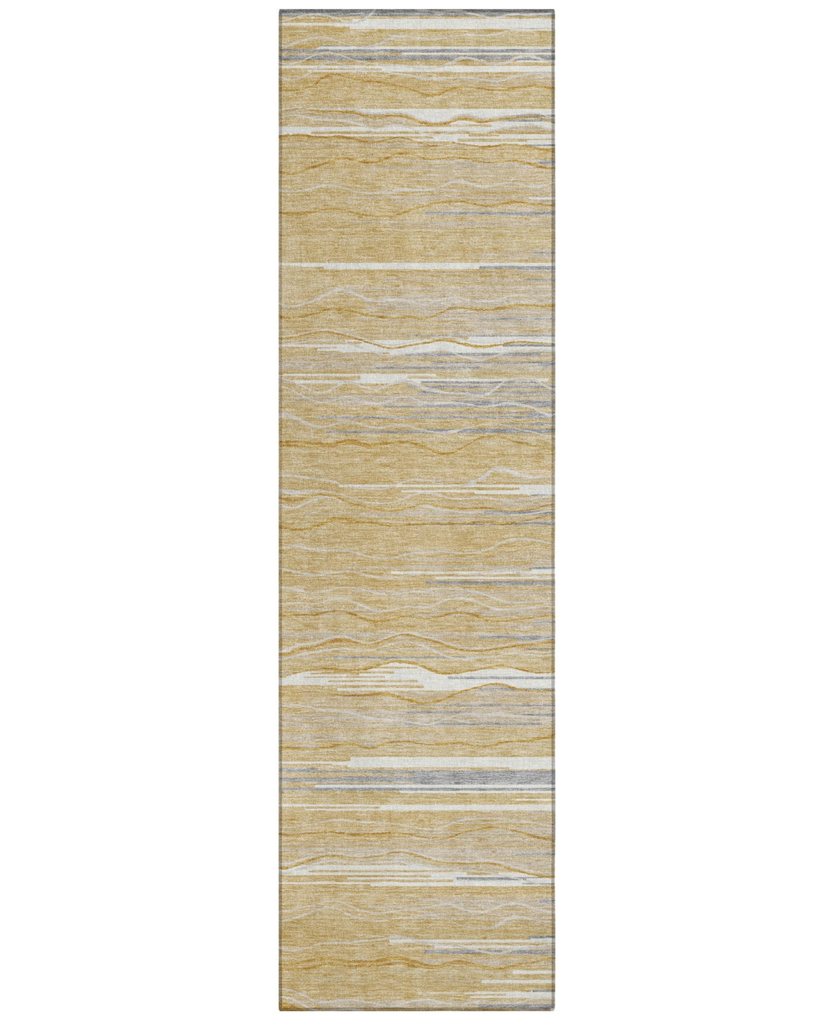 Addison Chantille Machine Washable Acn996 2'3"x7'6" Runner Area Rug In Gold