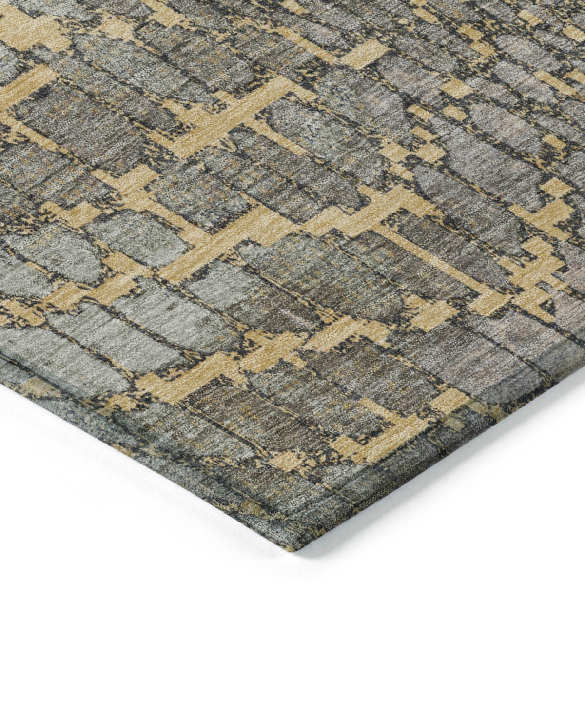 Addison Chantille Machine Washable Acn988 2'3"x7'6" Runner Area Rug In Gold