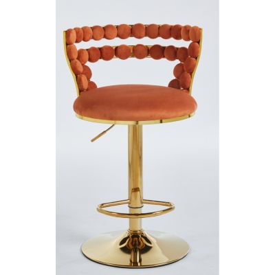 Golden Iron Tube Bar Chairs with Cushions