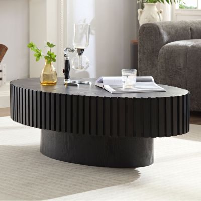 Ellipse Coffee Table with Sturdy Pedestal