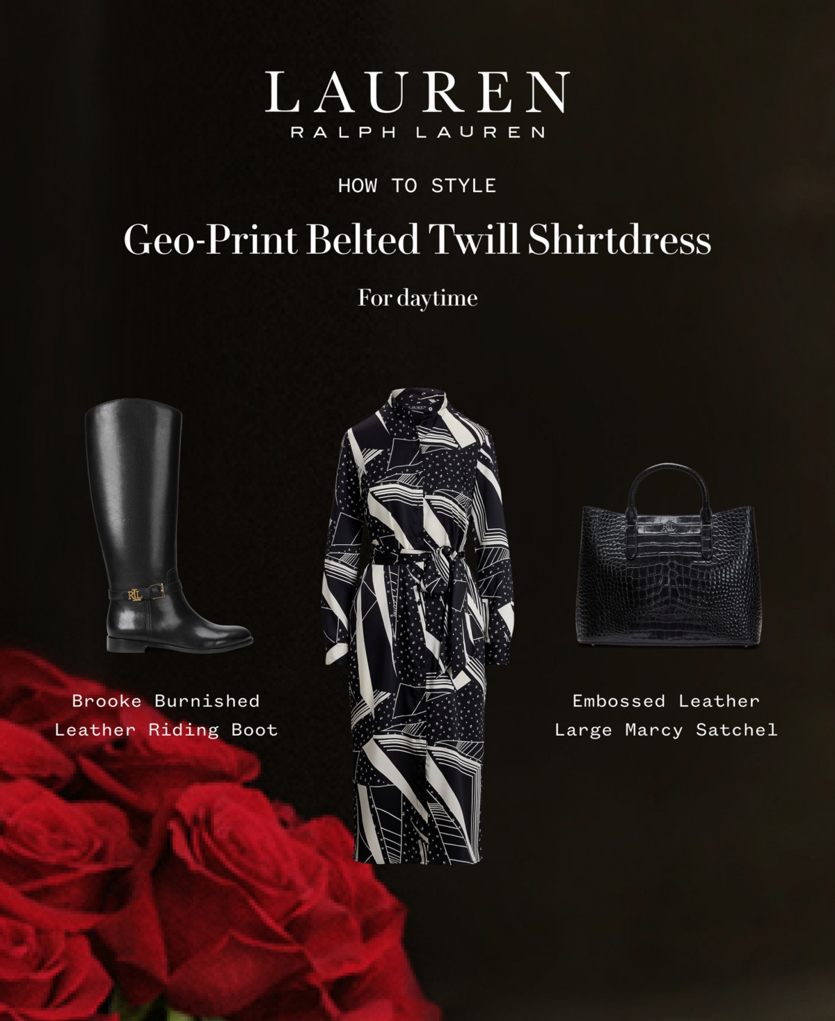 Lauren Ralph Lauren Women's Geo-Print Belted Twill Shirtdress, Regular & Petite