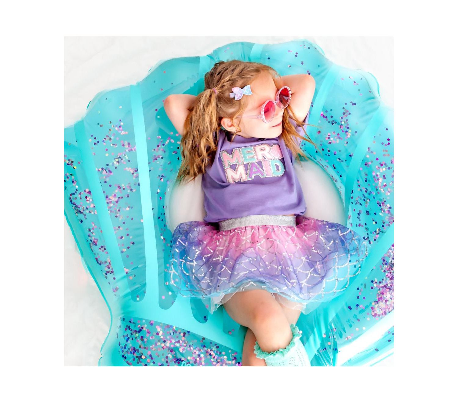 Little and Big Girls Sparkling Mermaid Tutu Skirt