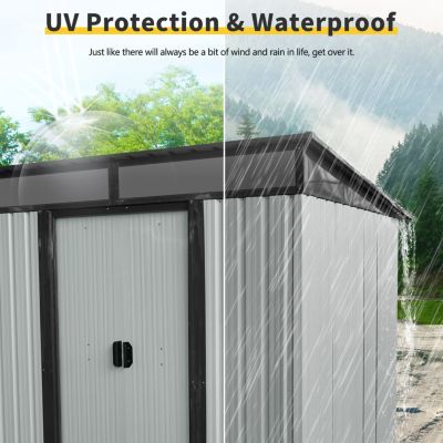 6ft x 5ft Metal Storage Shed with Lock