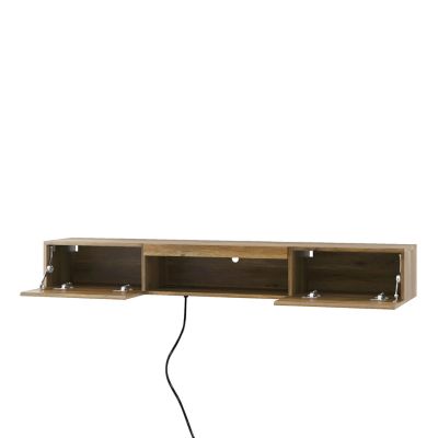 Floating TV Stand with LED Lights & Outlet