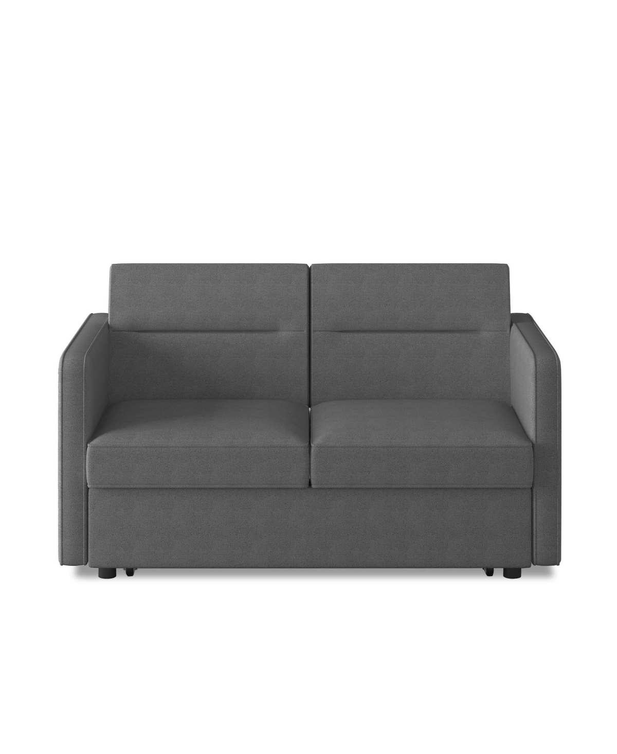 Streamdale Furniture Loveseats Sofa Bed with Pull-out Bed,Adjsutable Back and Two Arm Pocket-Dark grey(54.5