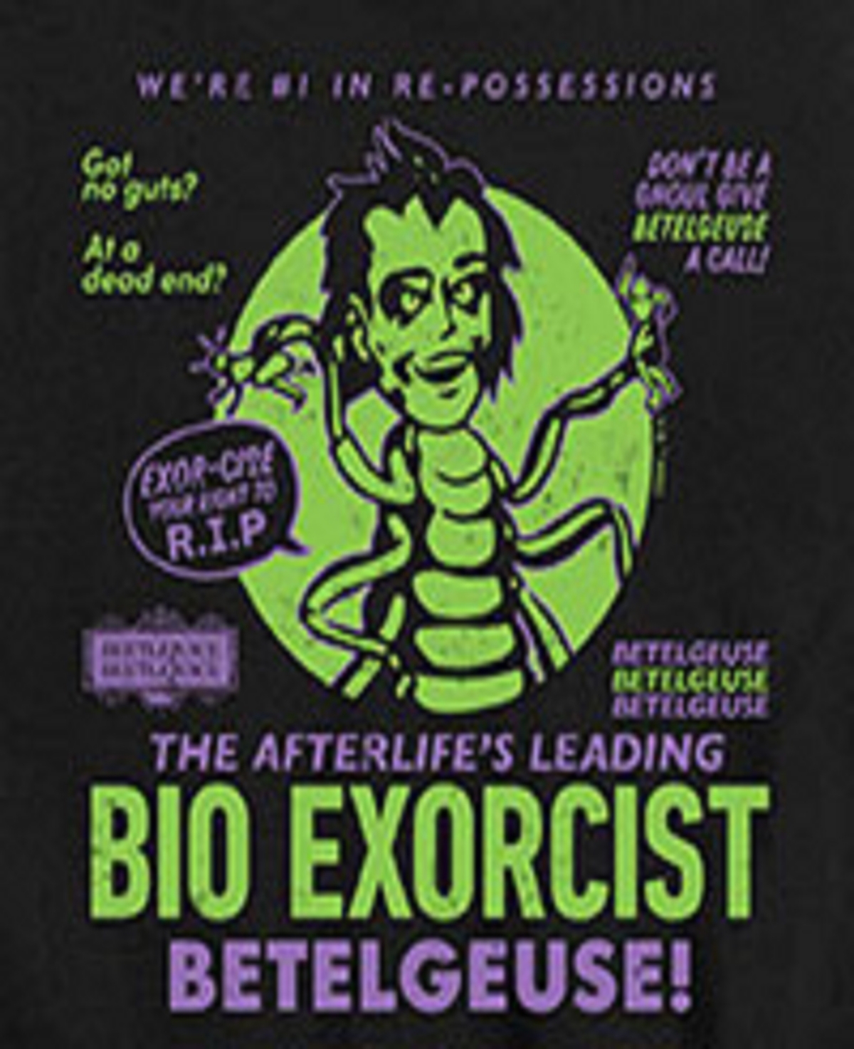 Hybrid Big Boys Beetlejuice Bio Exorcist Graphic Tee In Black