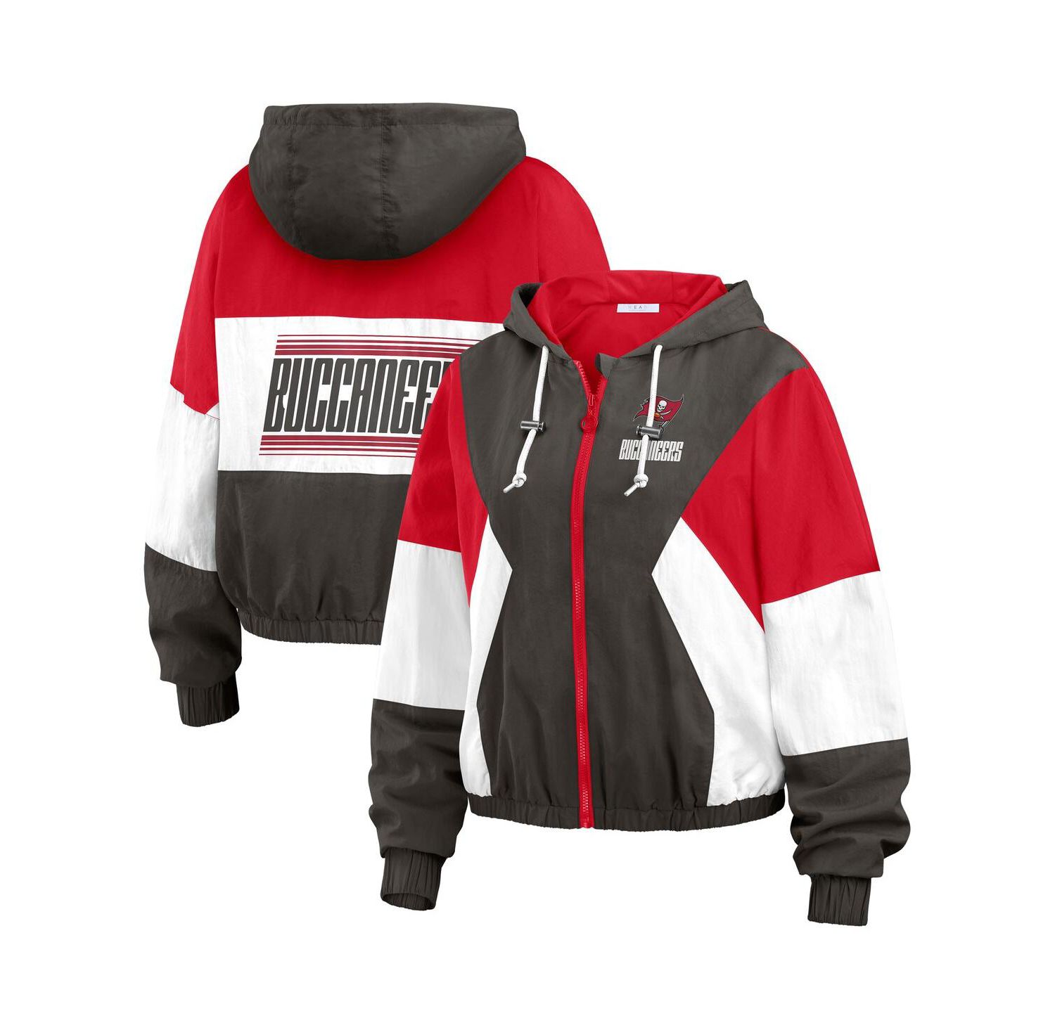 Women's Red Tampa Bay Buccaneers Color Block Full-zip Windbreaker Jacket