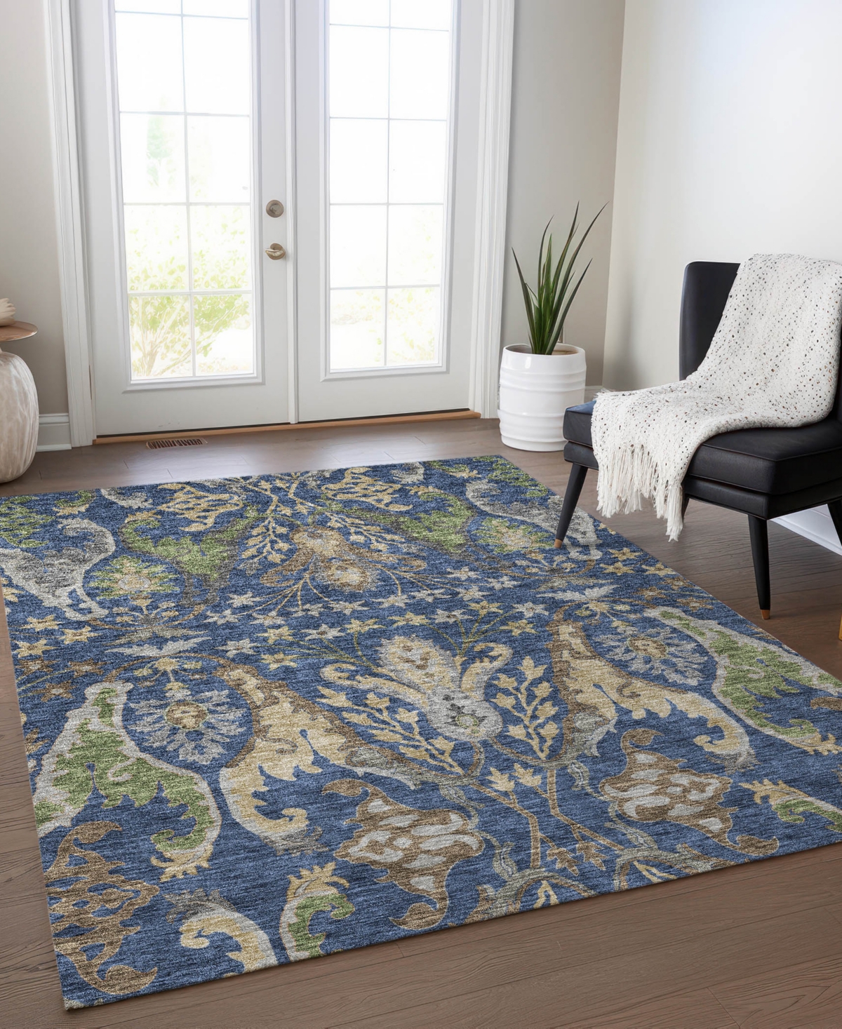 Addison Chantille Machine Washable Acn1153 10'x14' Area Rug In Navy
