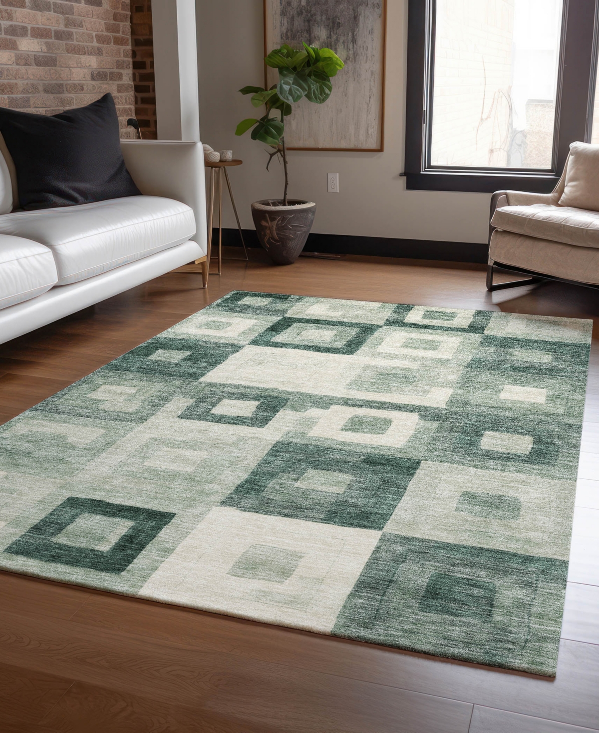Addison Chantille Machine Washable Acn1142 5'x7'6" Area Rug In Green