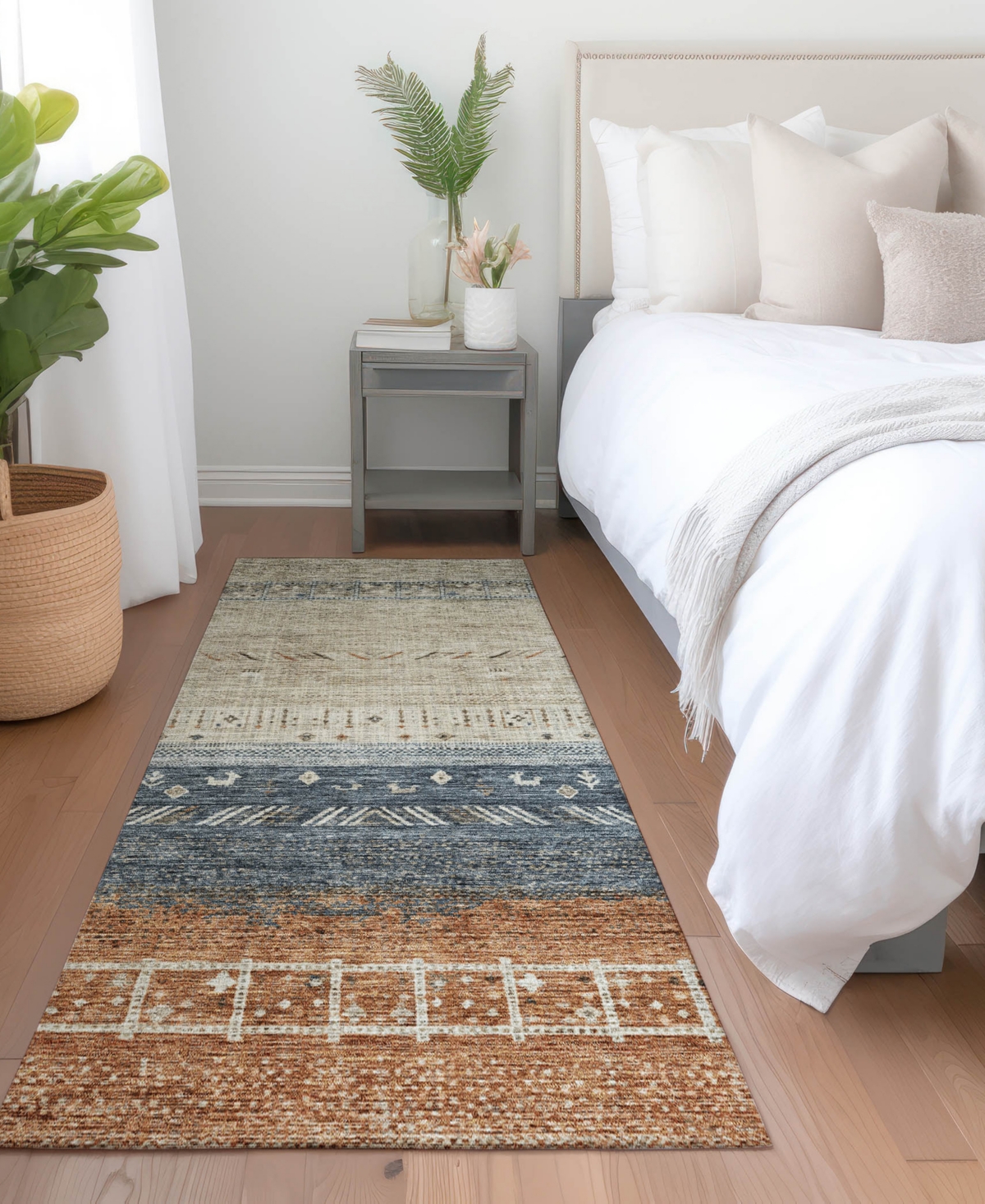 Addison Chantille Machine Washable Acn1147 2'3"x7'6" Runner Area Rug In Brown