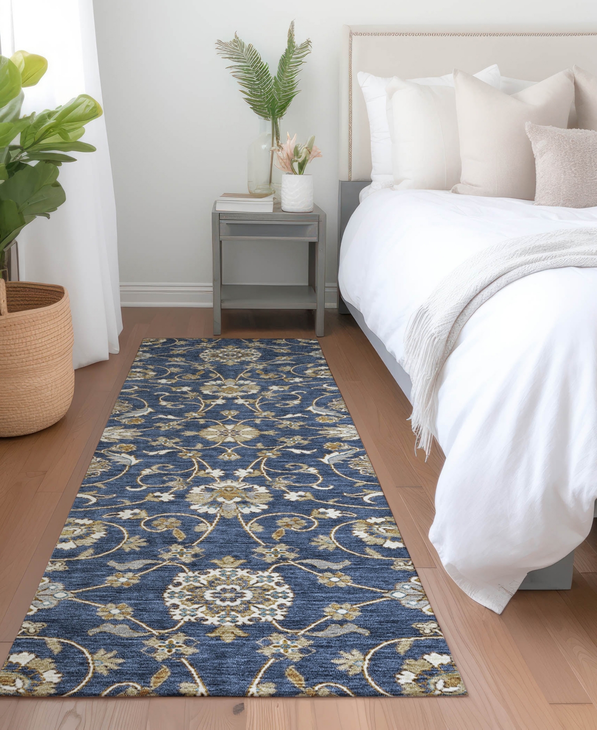Addison Chantille Machine Washable Acn1149 2'3"x7'6" Runner Area Rug In Navy