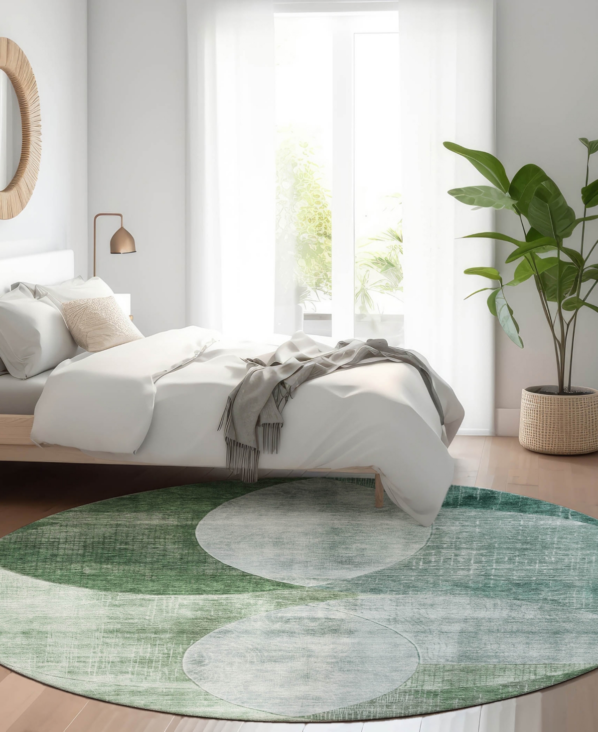 Addison Chantille Machine Washable Acn1140 8'x8' Round Area Rug In Mint