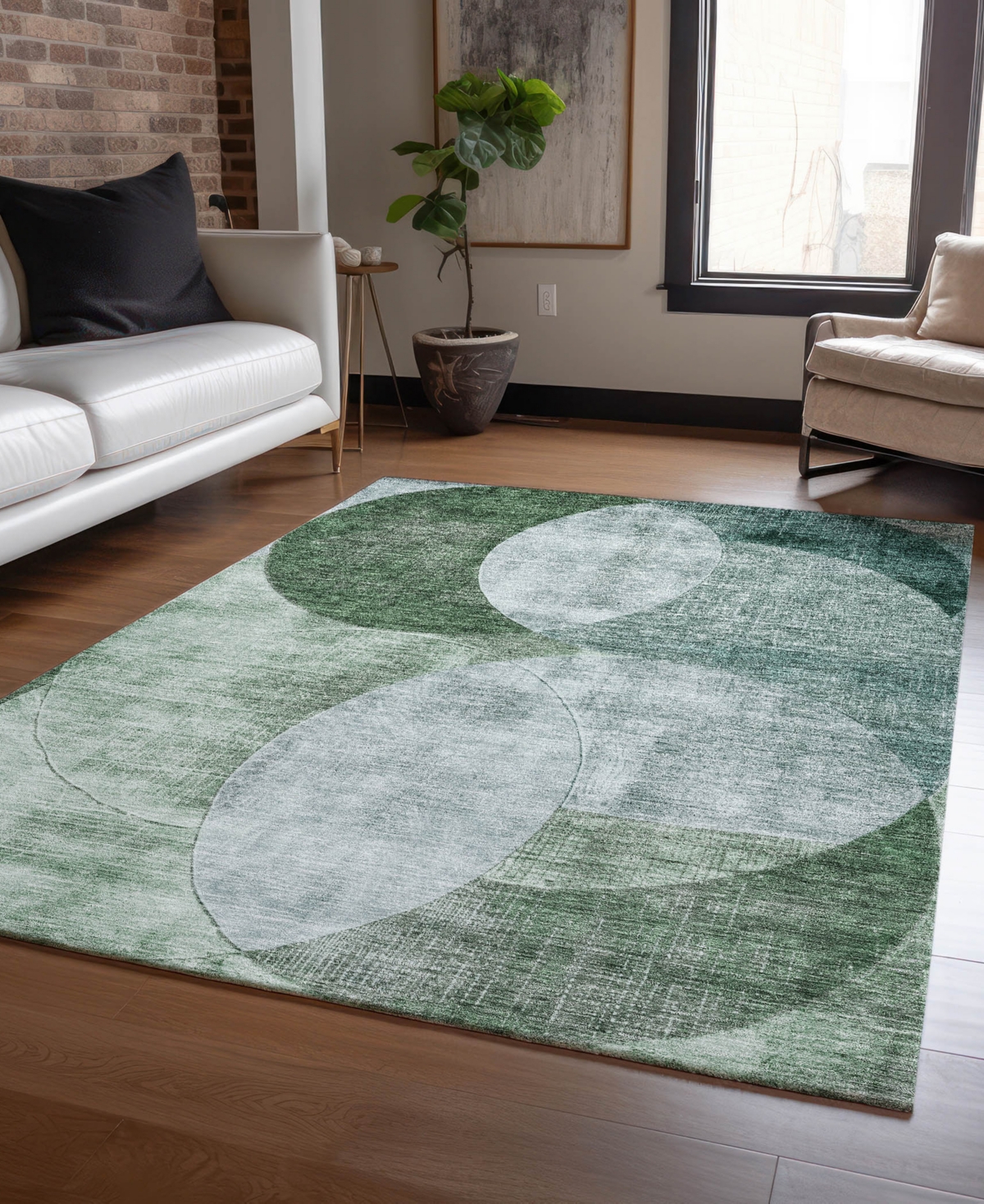 Addison Chantille Machine Washable Acn1140 3'x5' Area Rug In Mint