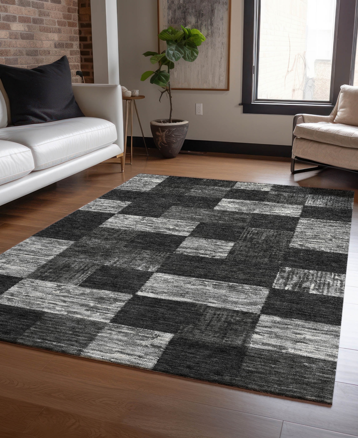 Addison Chantille Machine Washable Acn1139 8'x10' Area Rug In Black