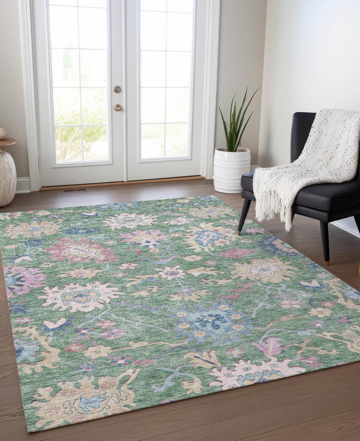 Addison Chantille Machine Washable Acn1154 8'x10' Area Rug In Sage