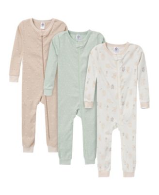 Baby Girls' Snug Fit Footless, 3-Pack