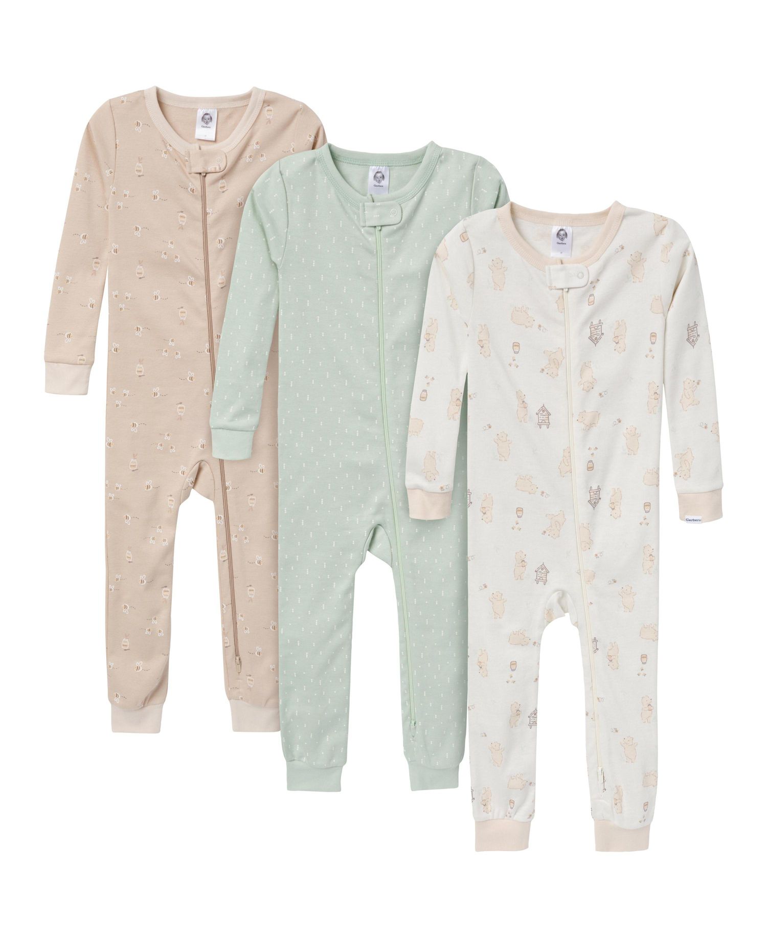Baby Girls' Snug Fit Footless, 3-Pack
