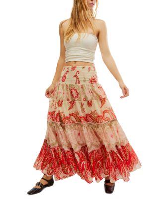 Free People - Women's Super Thrills Printed Tiered Cotton Maxi Skirt