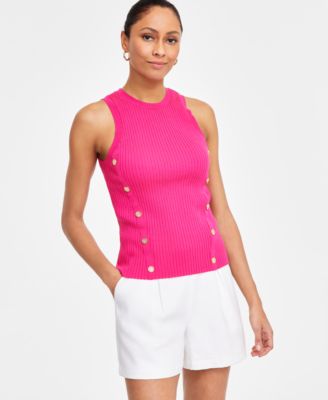 I.N.C. International Concepts - Women's Snap-Button Sweater Tank Top