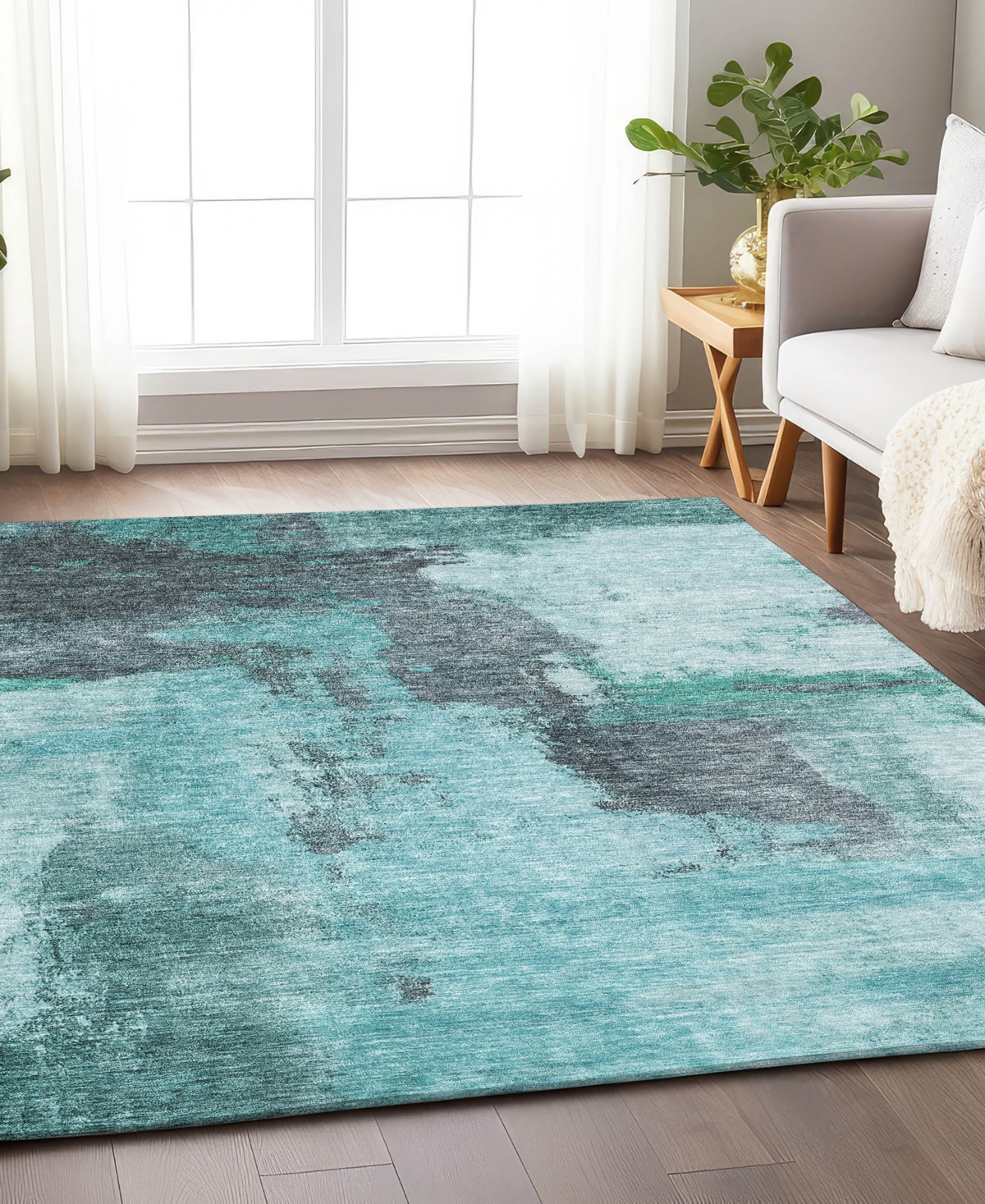Addison Chantille Mahine Washable Acn1068 2'6"x3'10" Area Rug In Teal