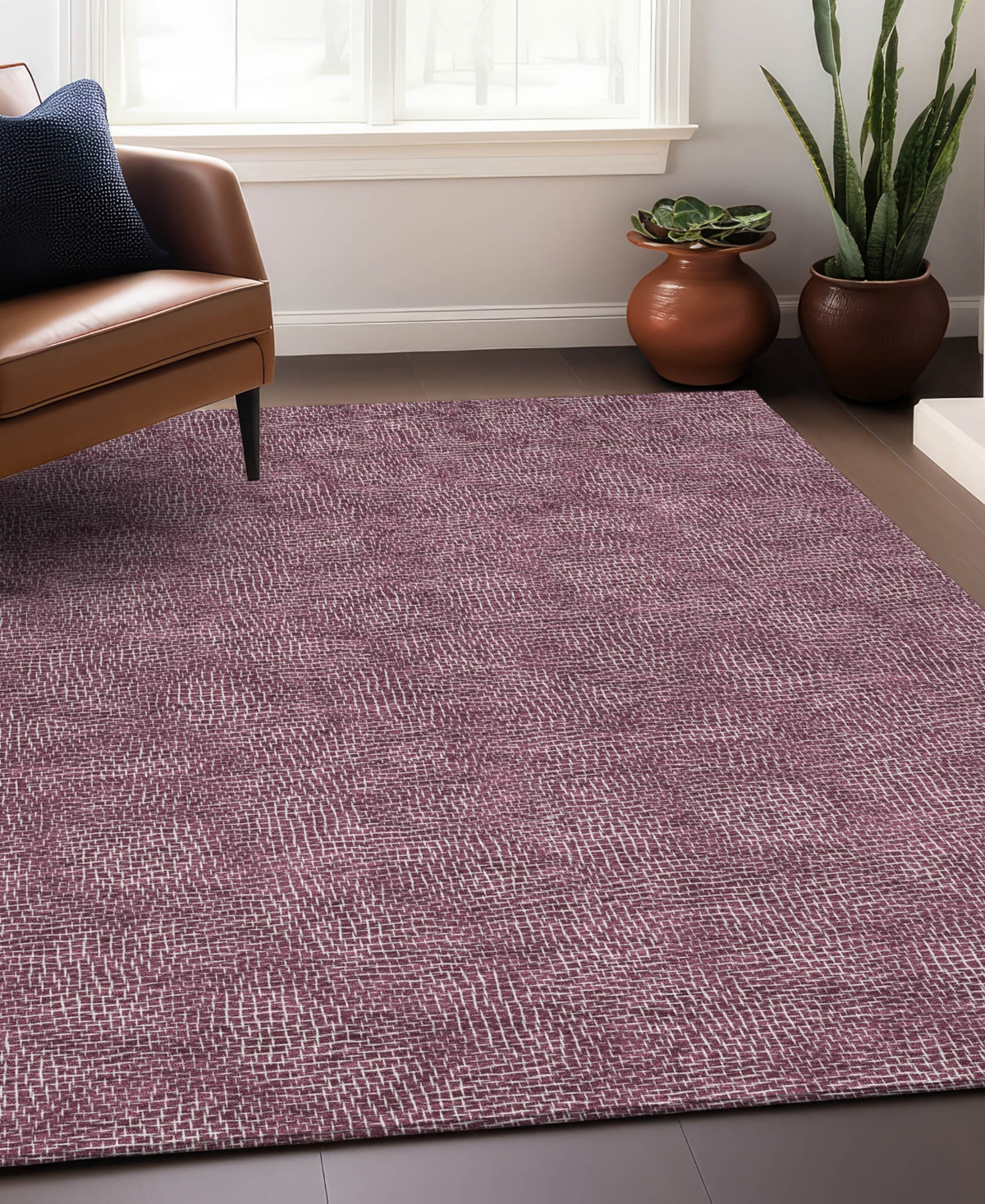 Addison Chantille Mahine Washable Acn1057 9'x12' Area Rug In Eggplant