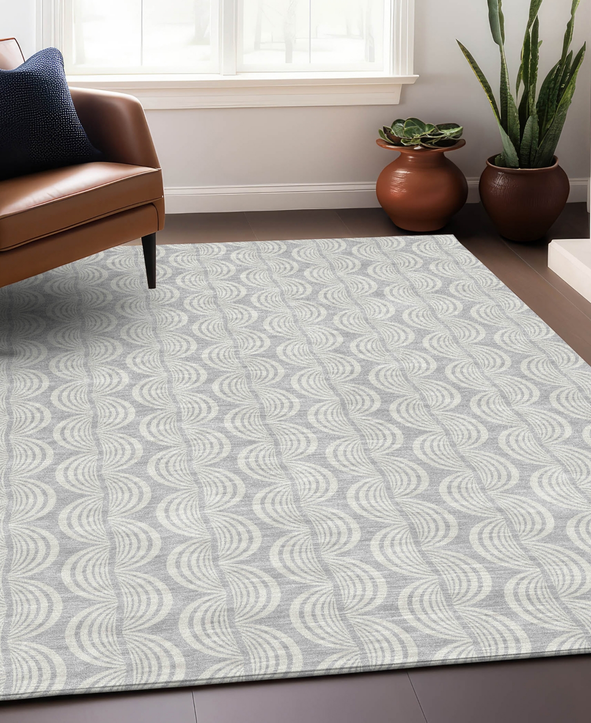Addison Chantille Mahine Washable Acn1056 8'x10' Area Rug In Silver