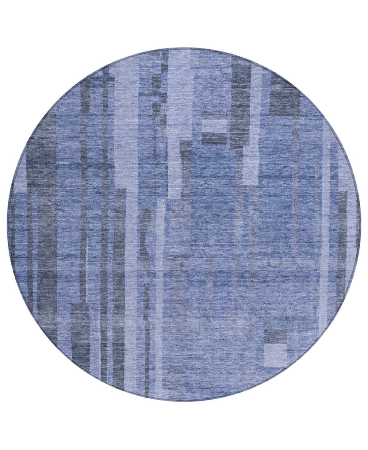 Addison Chantille Mahine Washable Acn1063 8'x8' Round Area Rug In Denim