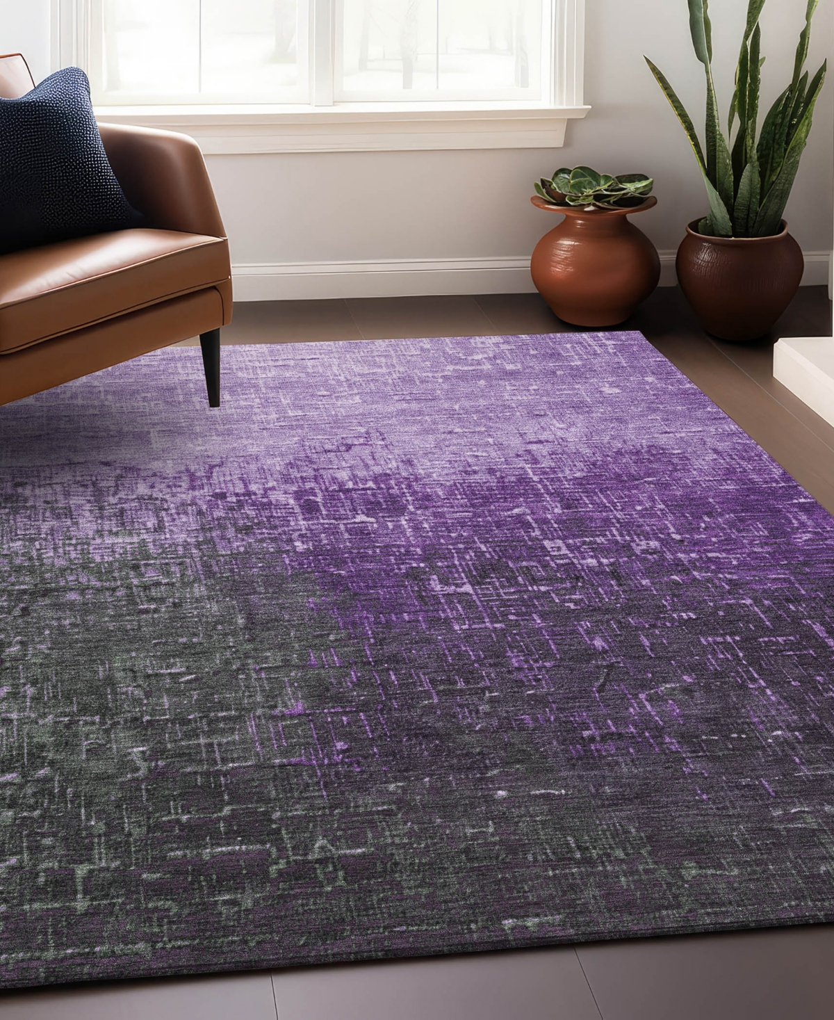 Addison Chantille Mahine Washable Acn1066 5'x7'6" Area Rug In Purple