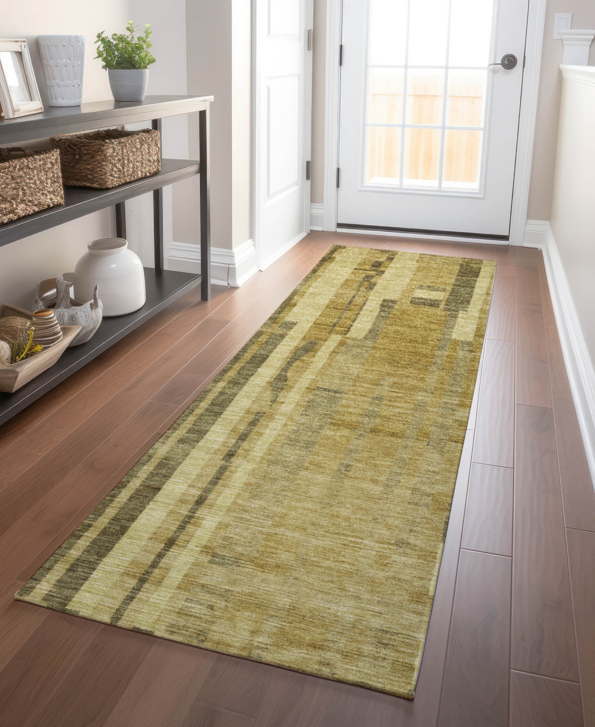 Addison Chantille Mahine Washable Acn1063 2'3"x7'6" Runner Area Rug In Gold