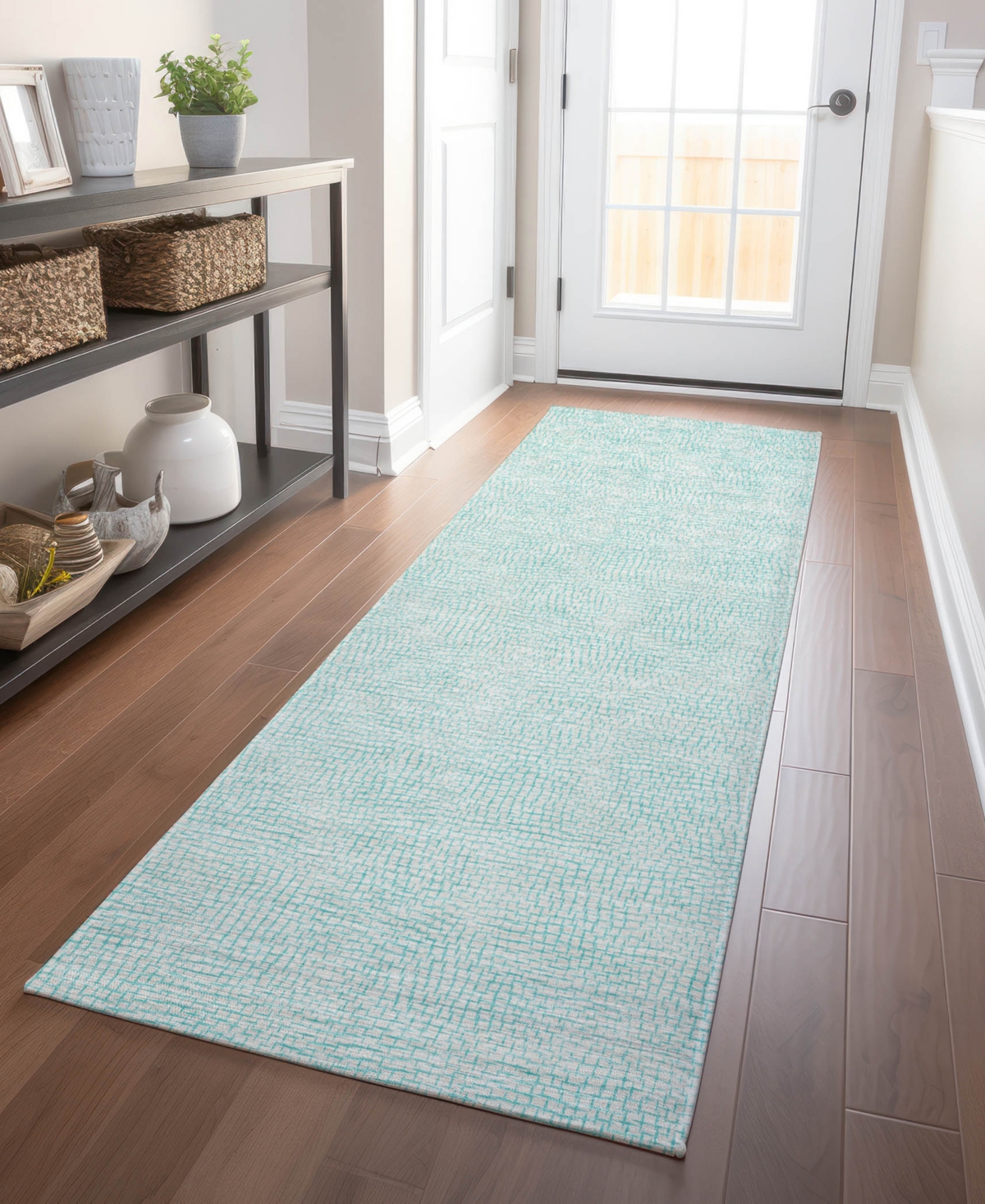 Addison Chantille Mahine Washable Acn1058 2'3"x7'6" Runner Area Rug In Aqua