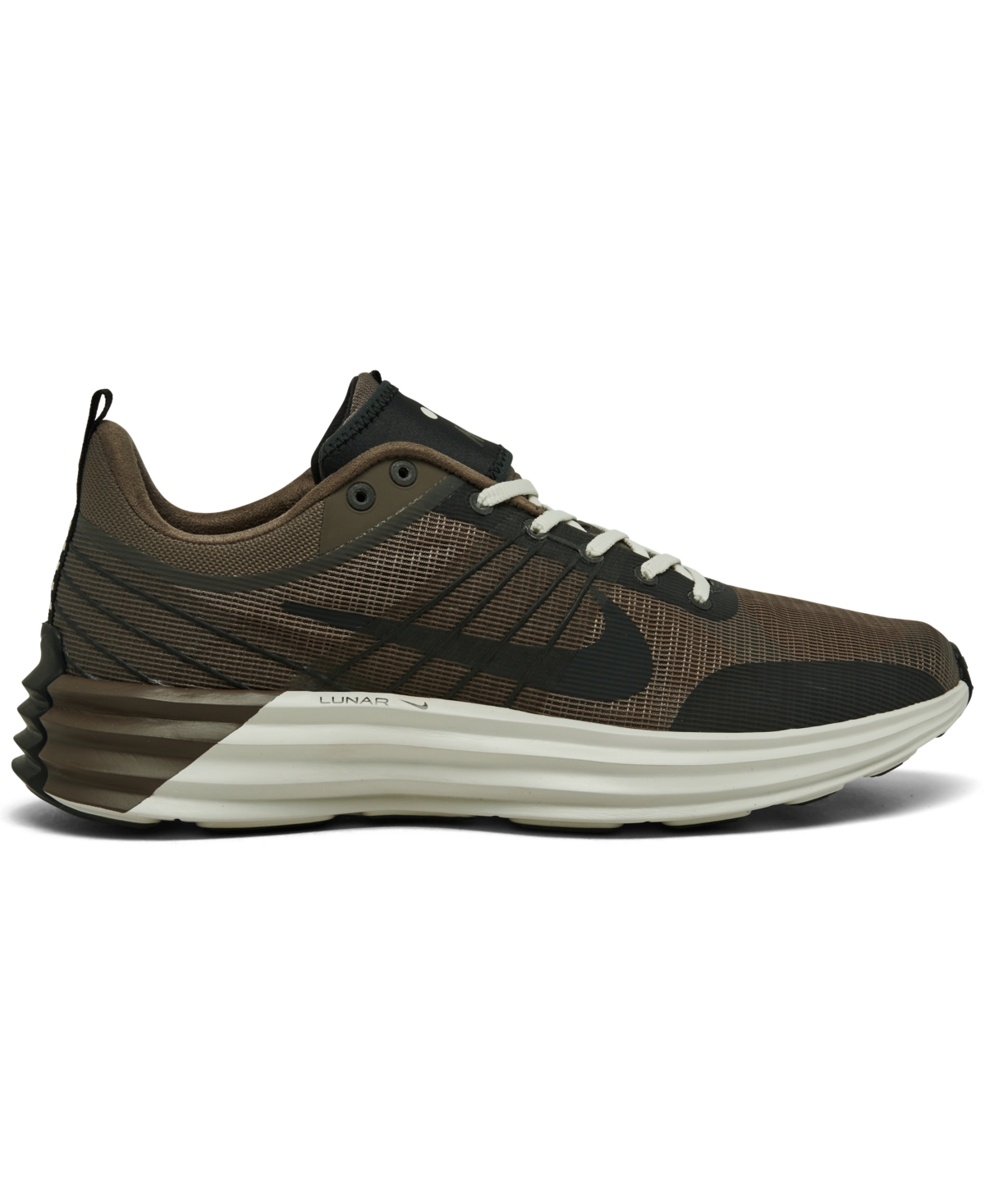 Shop Nike Men's Lunar Roam Casual Sneakers From Finish Line In Cave Stone