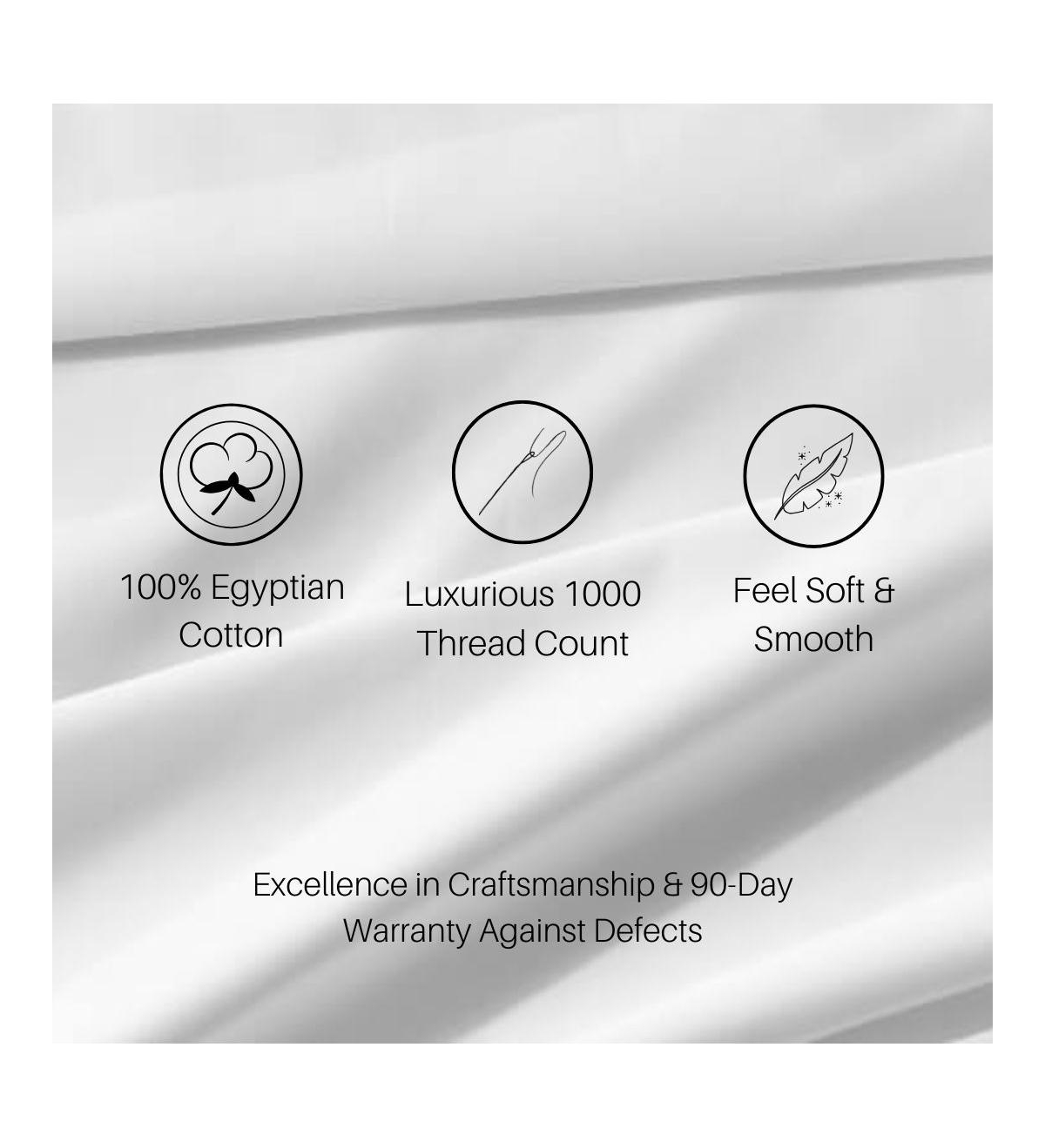 Egyptian Linens Luxury & Heavy 1000 Thread Count Egyptian Cotton Oversized Deep Pockets Sheet Sets, King
