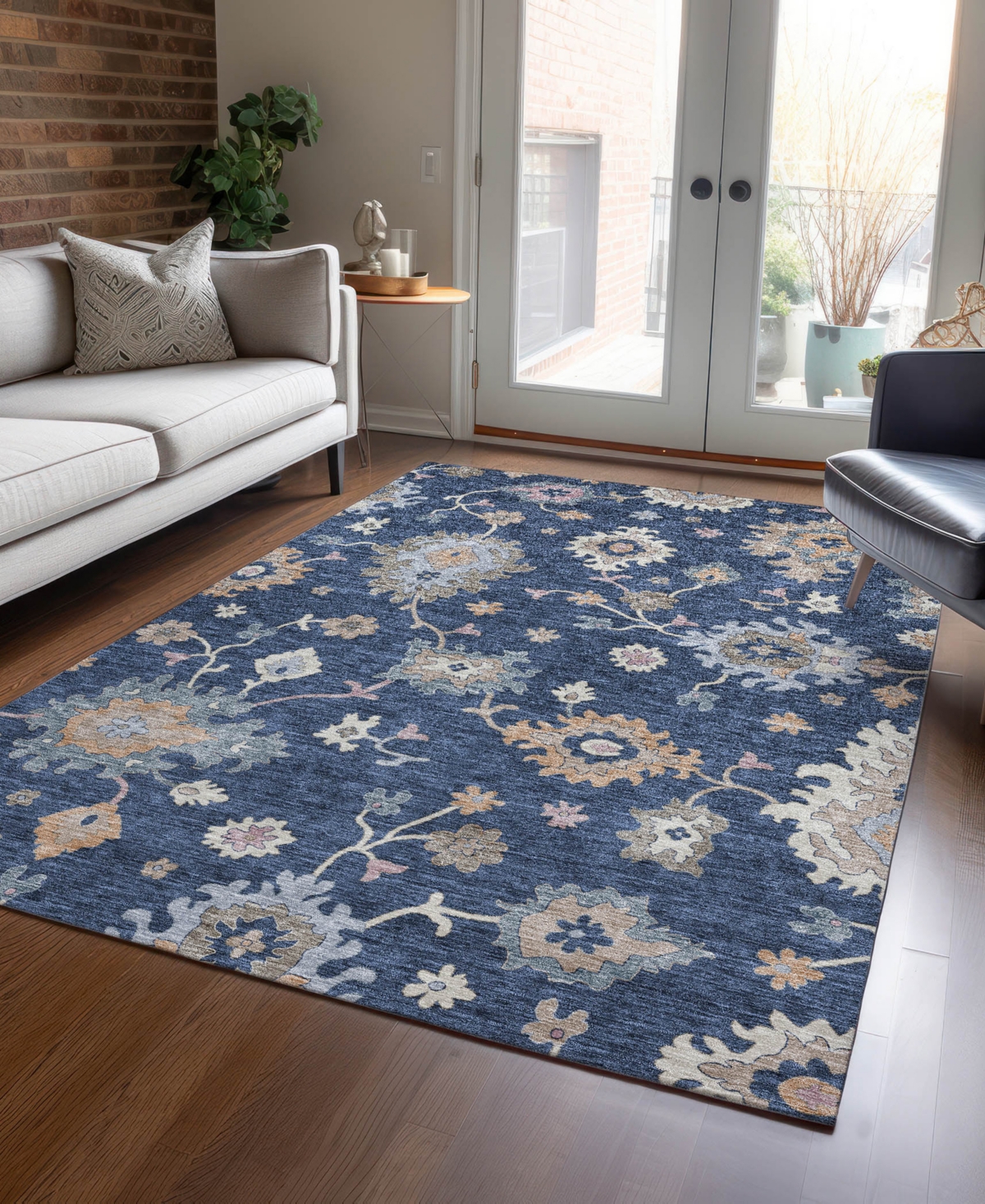 Addison Chantille Machine Washable Acn1218 2'6"x3'10" Area Rug In Navy